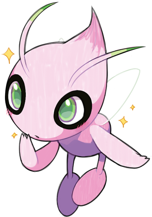Shiny Celebi - Cartoon (510x730), Png Download