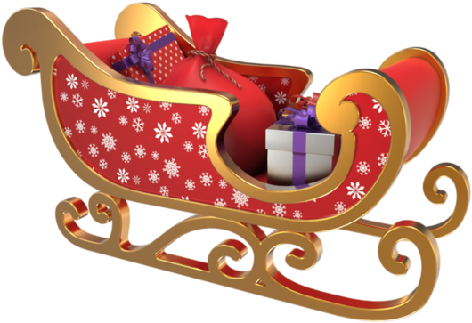 Vendanges Claus Sled Reindeer Santa Graphics Christmas - Slitta Babbo Natale Sfondo Trasparente (600x600), Png Download