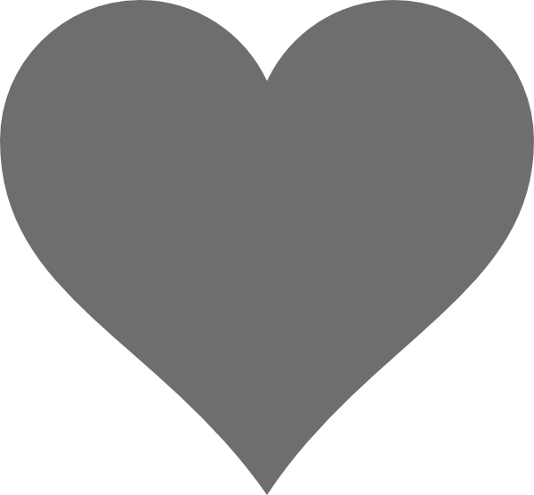 Grey Heart Clip Art At Clker - Gray Heart Transparent Background (600x556), Png Download