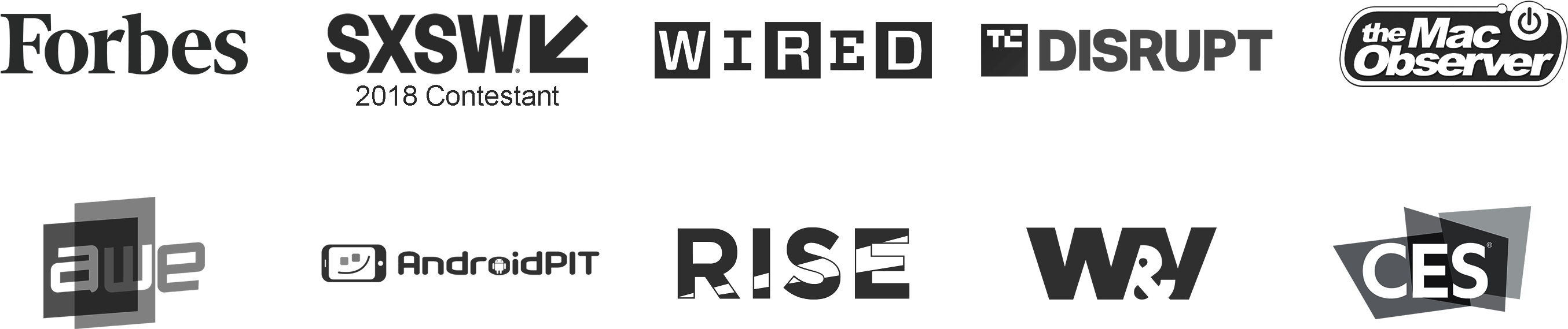 Appearances In Forbes, Sxsw, Wired, Tc Disrupt And - Graphics (2864x880), Png Download