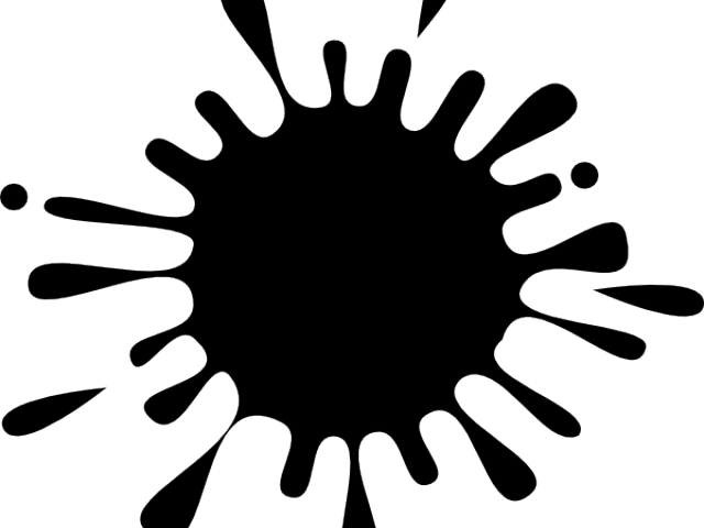Splatter Clipart Ink Spill - Black Paint Splatter Clip Art (640x480), Png Download