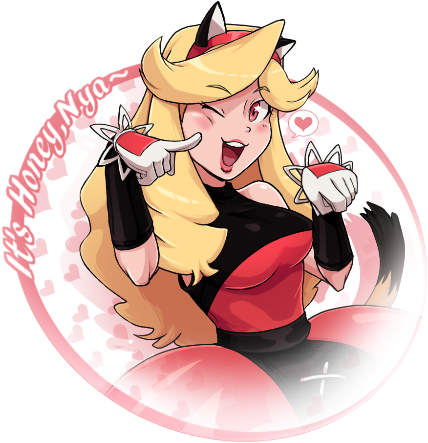 “it's Honey, Nya~ ” I Had An Idea The Other Day Thanks - Cartoon (948x927), Png Download