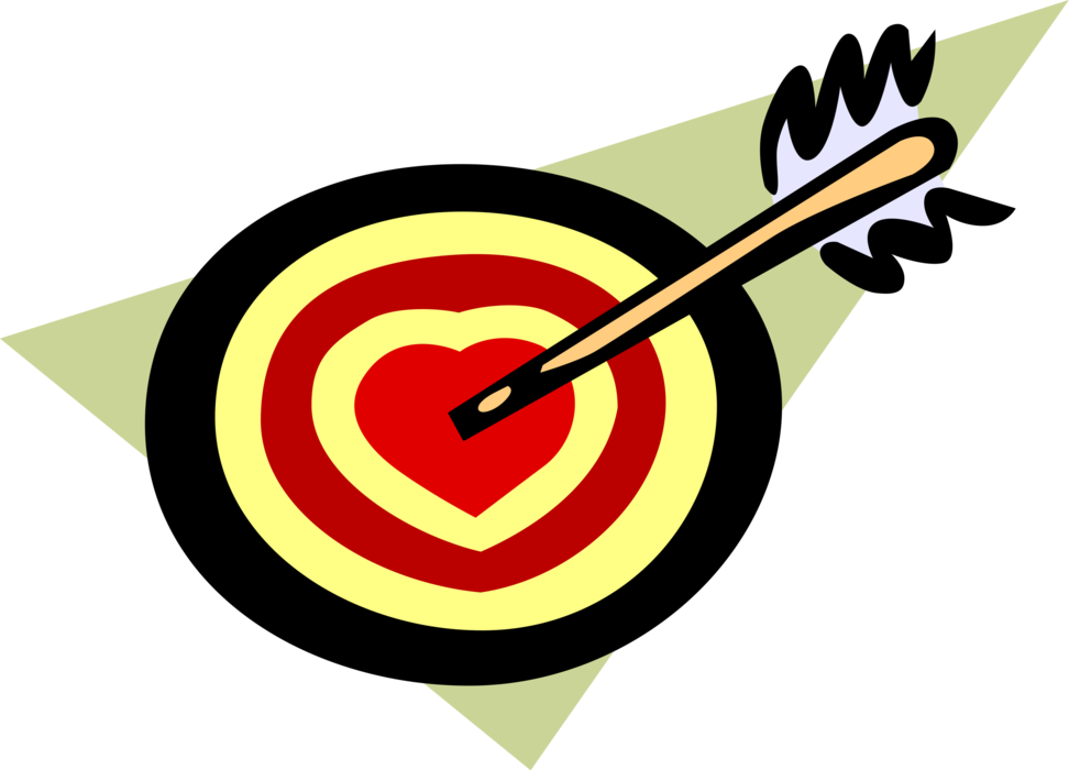Vector Illustration Of Bullseye Or Bull's-eye Target - Illustration (972x700), Png Download