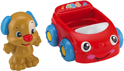 Puppy's Learning Car - Fisher Price Laugh And Learn Puppy Learning Cars (457x425), Png Download
