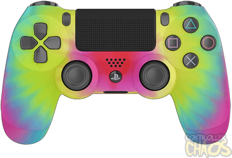 Neon Tie Dye - Custom Overwatch Controller Ps4 (474x340), Png Download