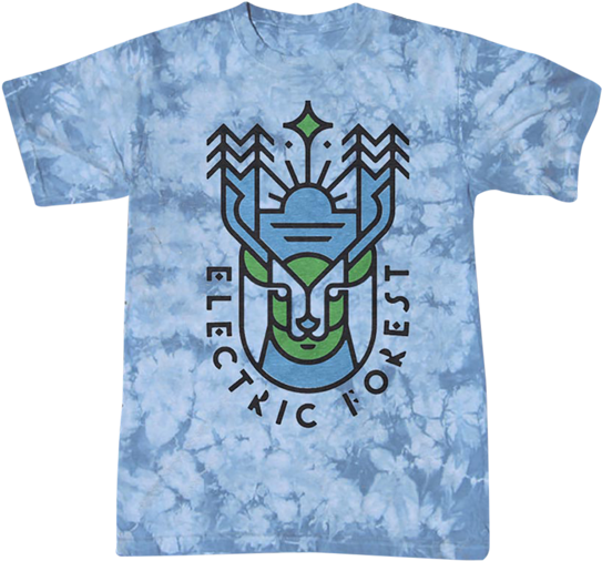 Electric Forest Deer Crackle Tie-dye - Electric Forest Merchandise (600x600), Png Download