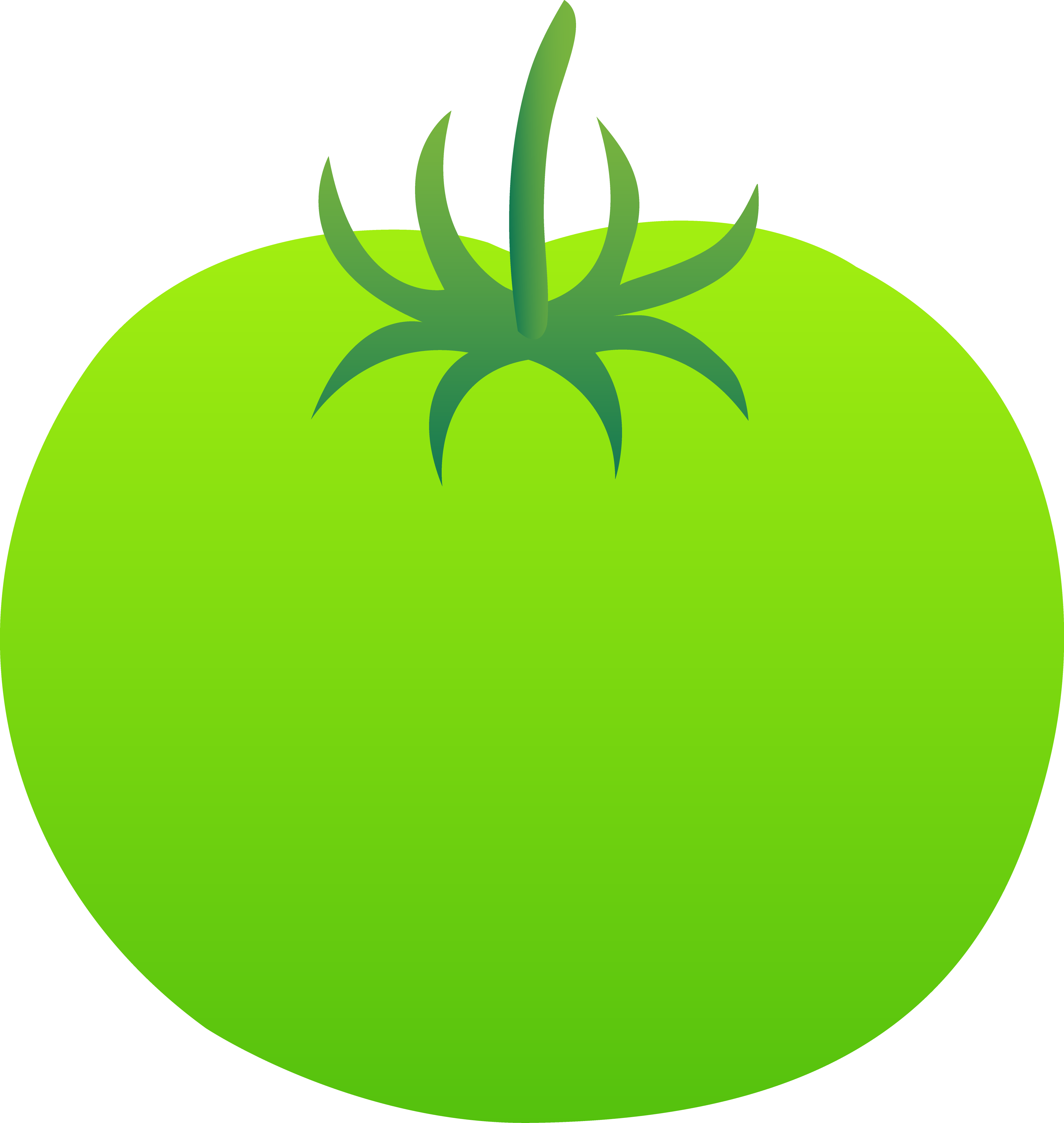 Tomato Clipart Fruits And Vegetable - Green Tomato Clipart (3794x4004), Png Download