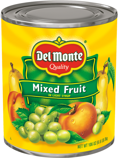 Del Monte® Mixed Fruit In Light Syrup - Monte Fruit Cocktail (576x529), Png Download