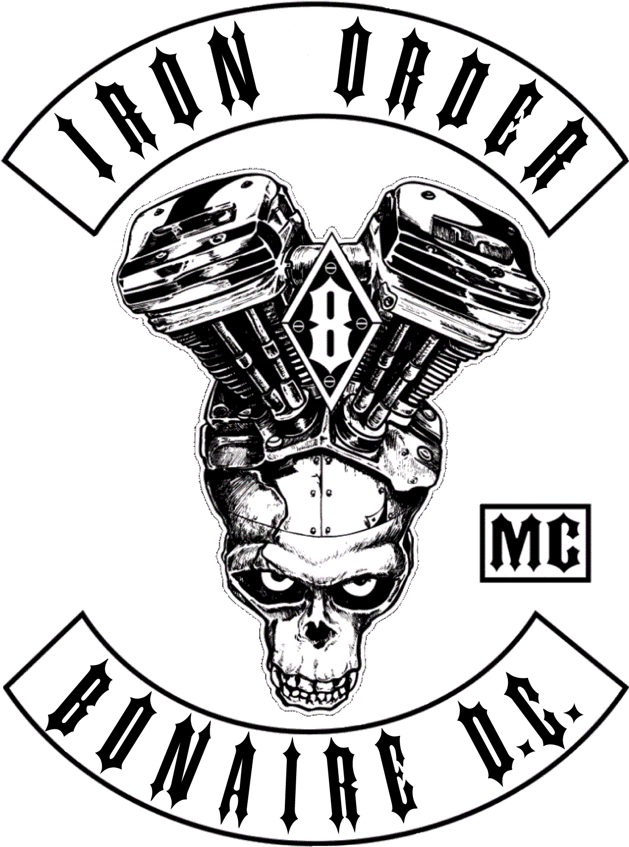Png Free Biker Drawing Motorcycle Club - Iron Order Mc (1728x1728), Png Download