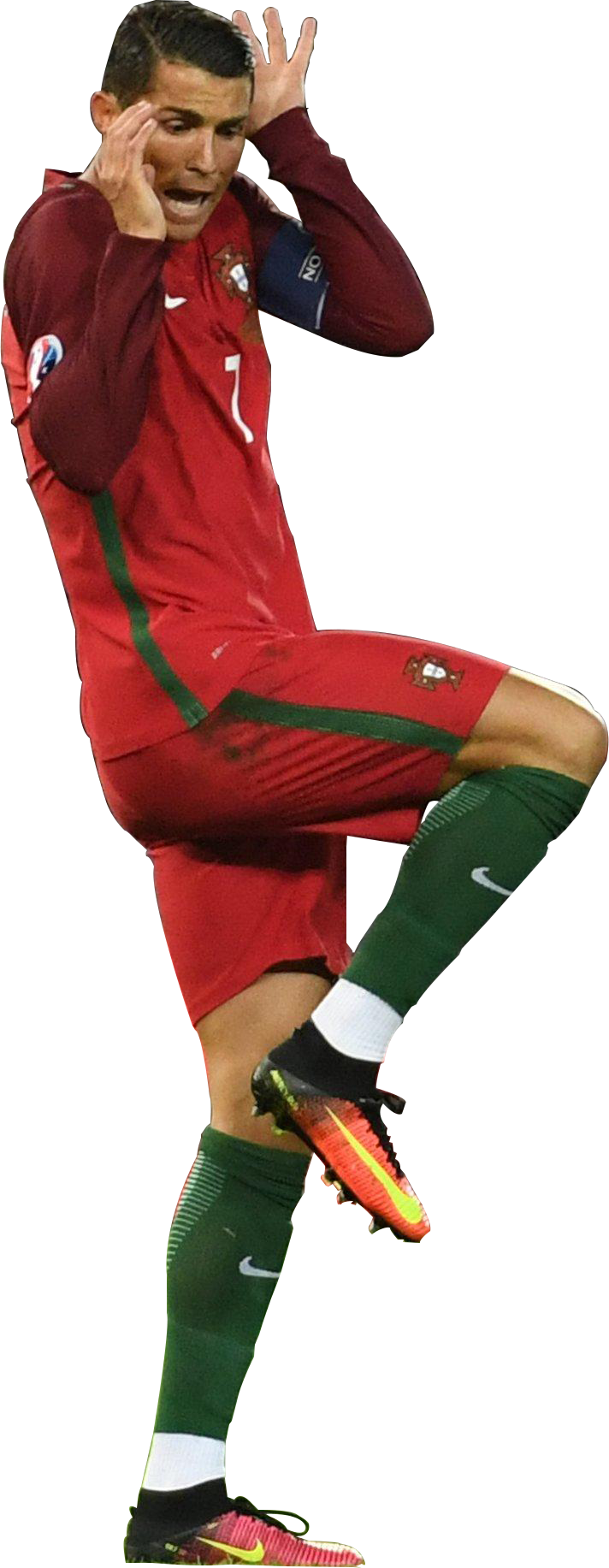 Cristiano Ronaldo Seems To Be Scared - Cristiano Ronaldo Funny Png (712x1833), Png Download