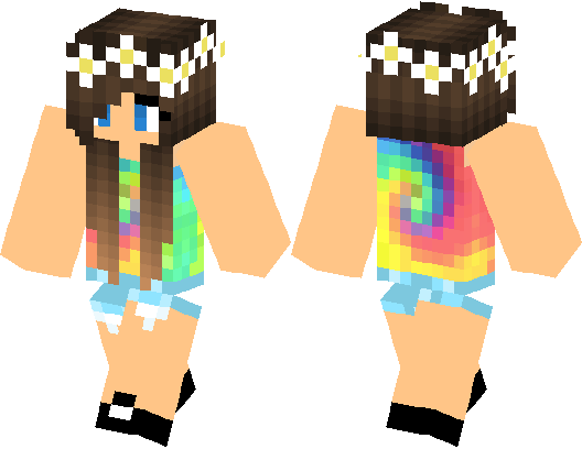 Tie Dye Girl - Minecraft Girls Clip Art (528x418), Png Download