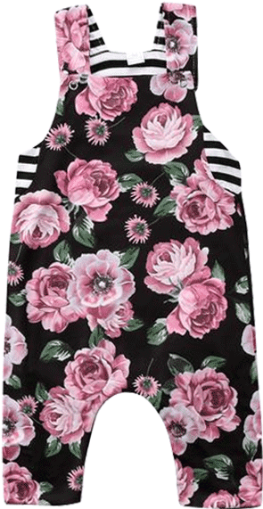 Petite Bello Romper 0-6 Months Floral Striped Romper - Clothing (600x600), Png Download