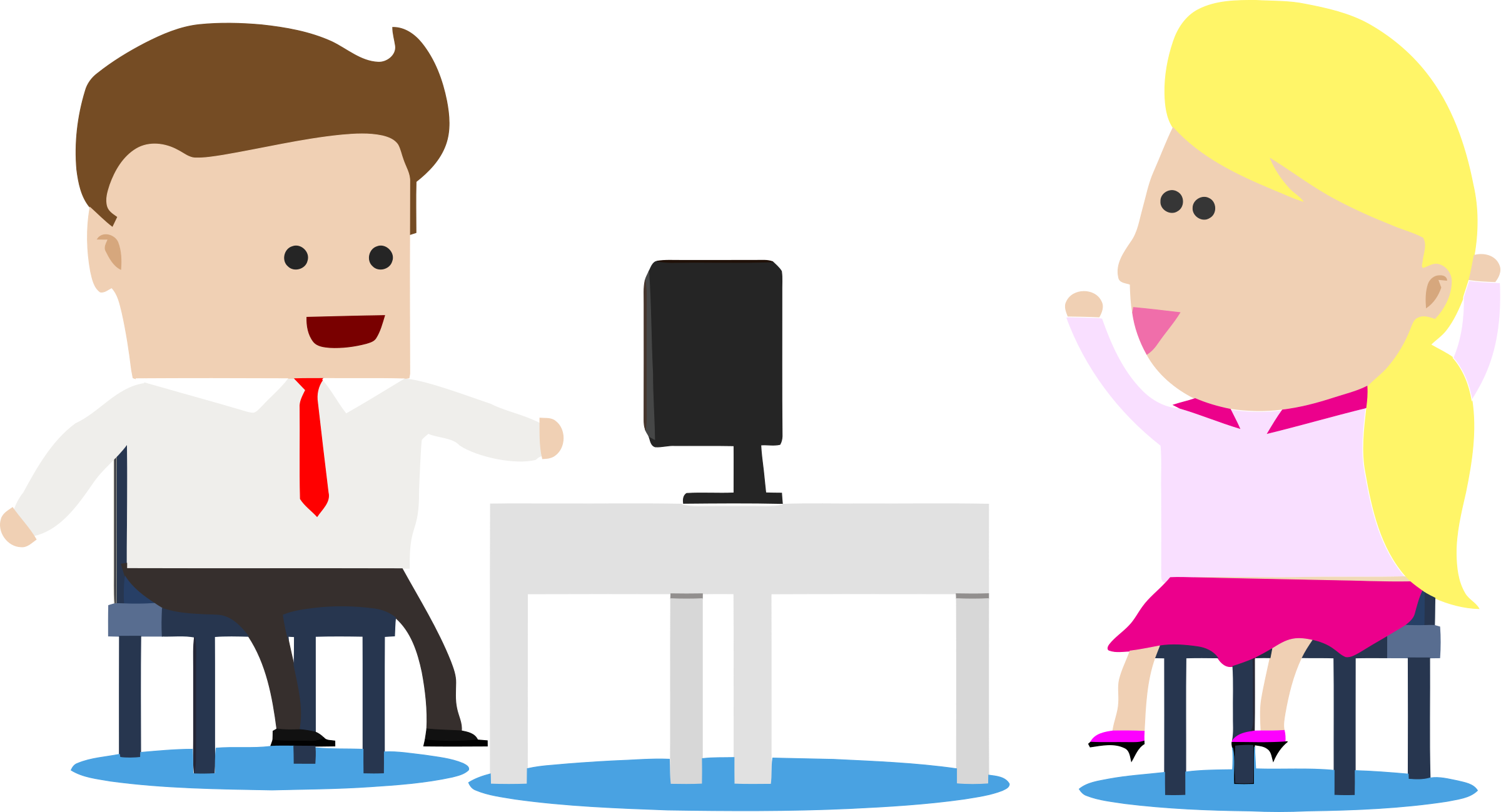 Interview Clipart Transparent - Job Interview Clip Art (2400x1299), Png Download