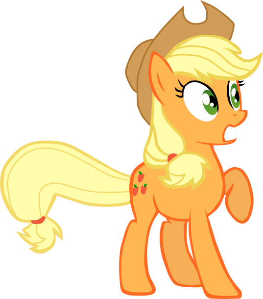 Applejack - My Little Pony Applejack Scared (537x610), Png Download