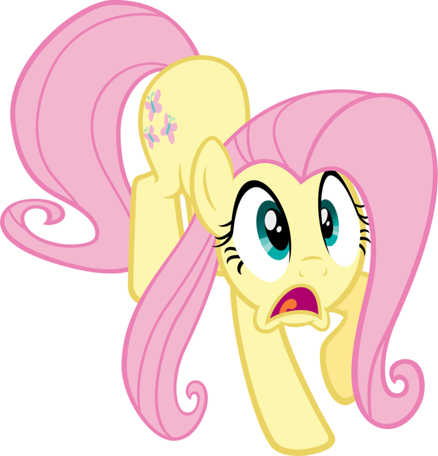 Scared Fluttershy By Moongazeponies On Deviantart - My Little Pony Fluttershy Scare (877x912), Png Download