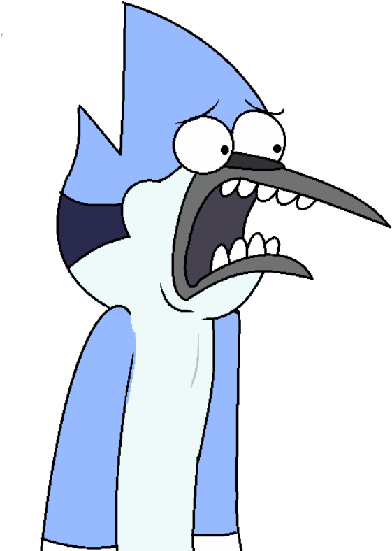 Regular Show Mordecai Scared (600x794), Png Download