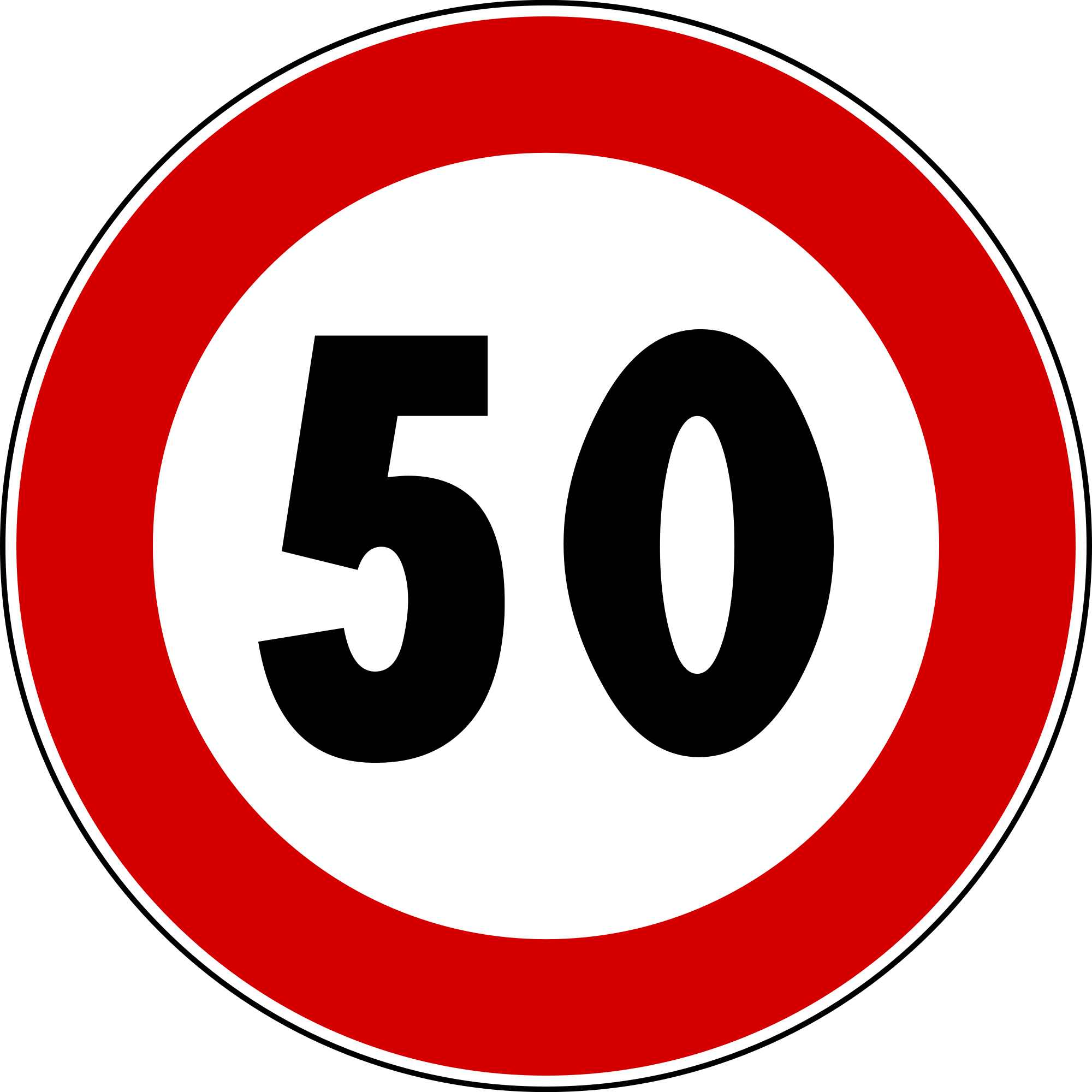 Open - Limite Velocità 50 (2000x2000), Png Download