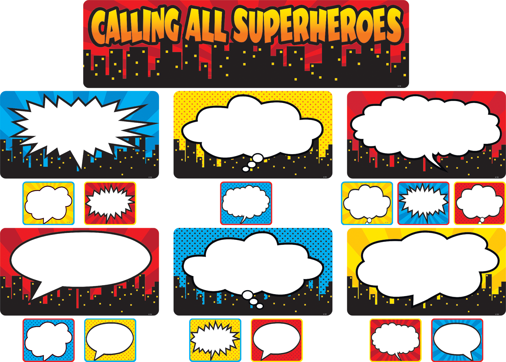 Tcr5825 Calling All Superheroes Mini Bulletin Board - Superhero Classroom Theme (900x900), Png Download