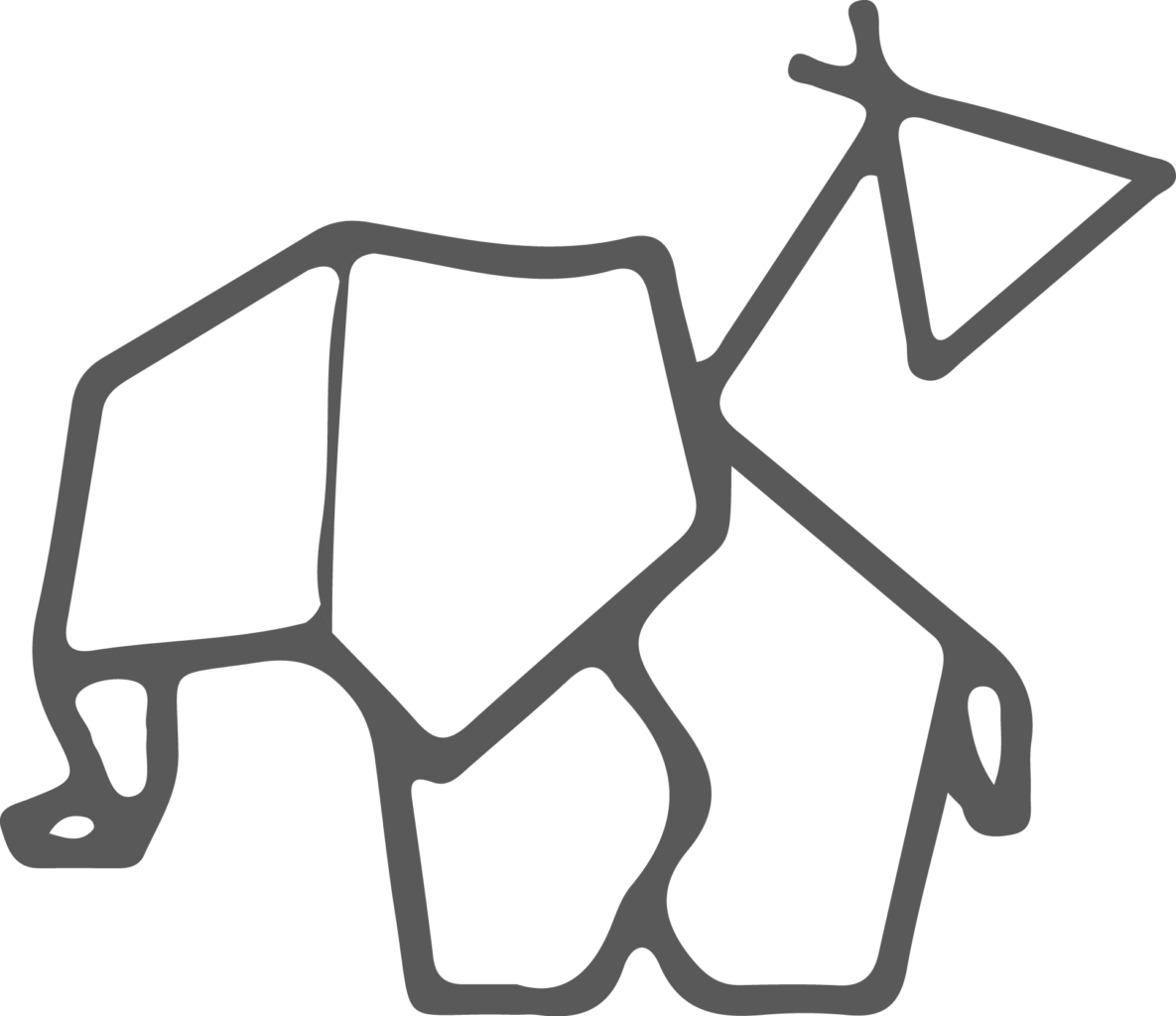 Animales En Origami Vector (1185x1024), Png Download