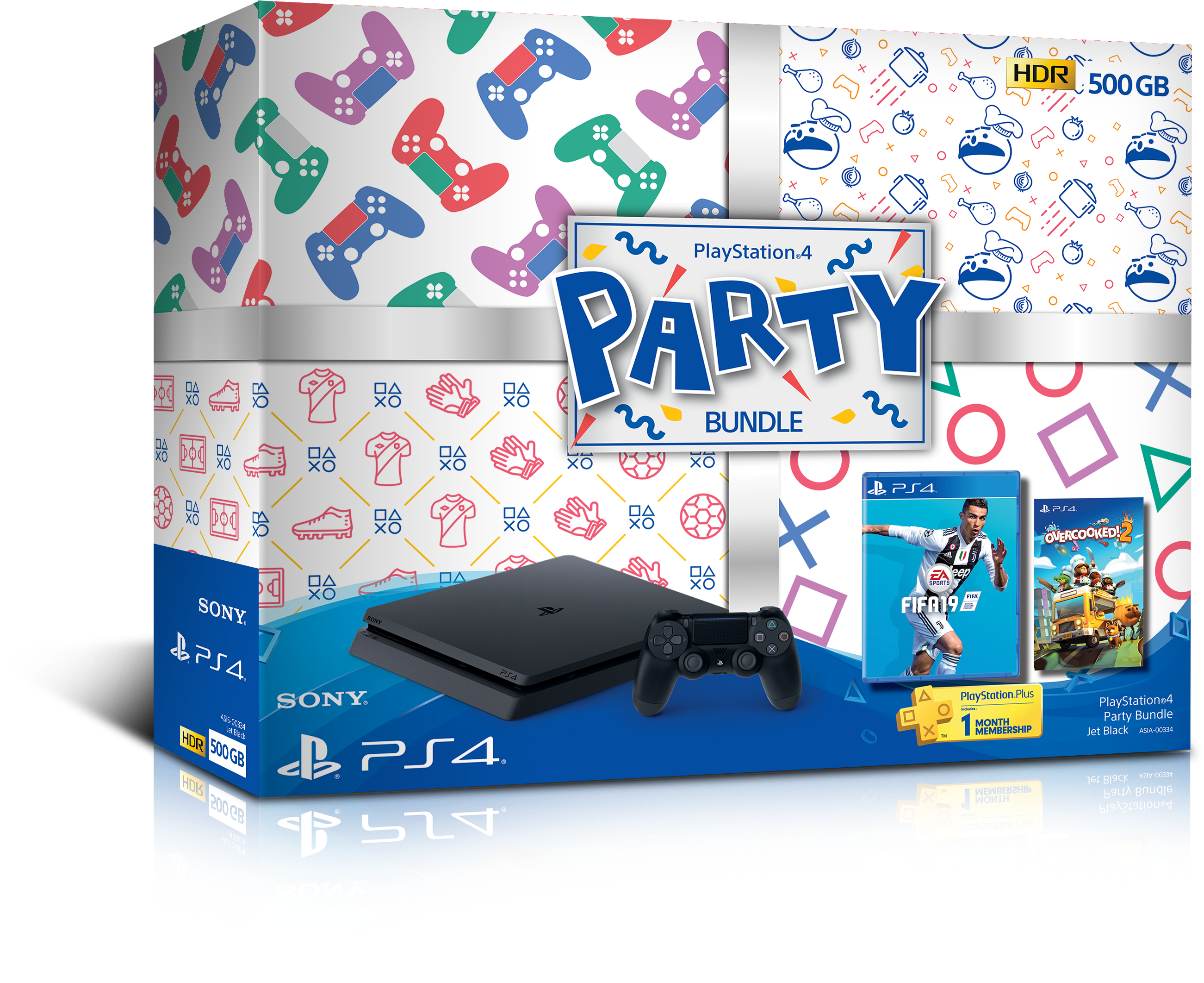 Ps4™ Party Bundle Will Include A Ps4™ (jet Black, 500gb) - Playstation 4 (3022x2589), Png Download