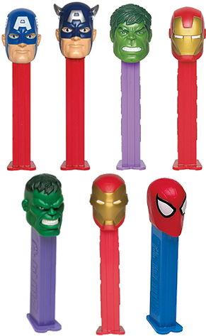 Pez Marvel Superheroes Candy Dispenser - Iron Man Action Figure With Iron Man Mask And Pez Set (500x500), Png Download