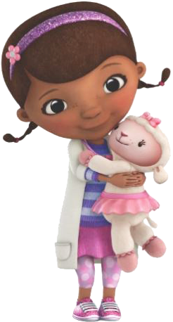 Lambiehugdoc - Doc Mcstuffins With Lambie (262x473), Png Download