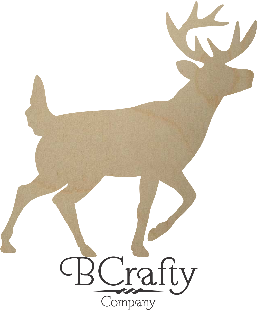 Unfinished Wooden Buck Shape - Deer Clip Art (1124x1690), Png Download