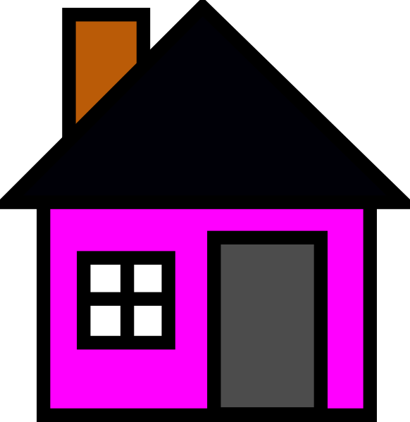 Pink House - Clip Art Pink House (582x599), Png Download