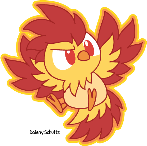 Chibi Phoenix By Daieny On Deviantart Clipart Transparent - Phoenix Chibi (600x600), Png Download