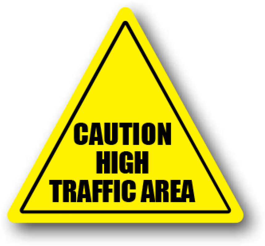 Floor Safety Sign, Caution High Traffic Area - Ergomat - Durastripe Triangular Peel & Stick Floor (1000x933), Png Download