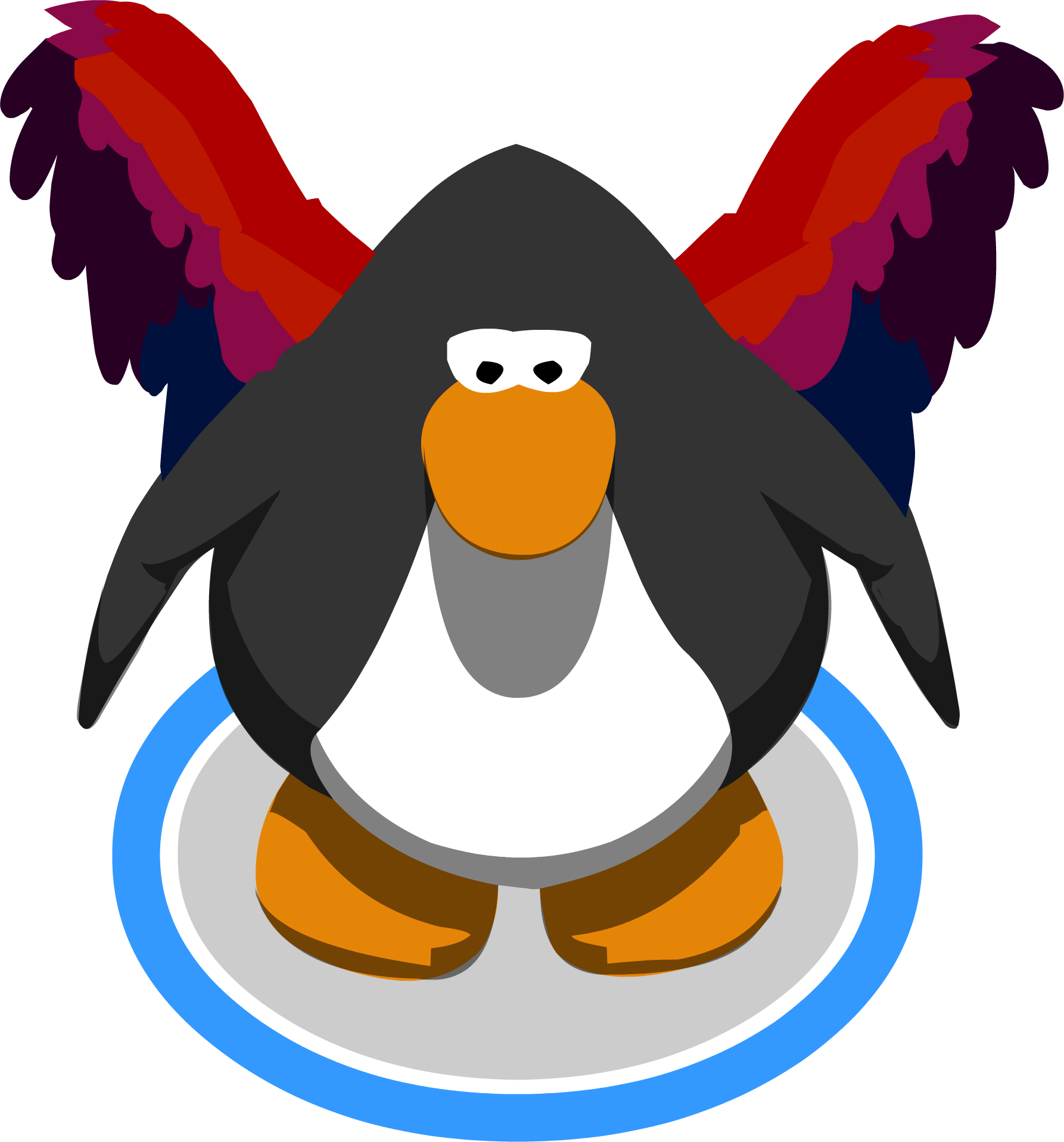 Phoenix Wings In-game - Club Penguin Mohawk (1786x1918), Png Download