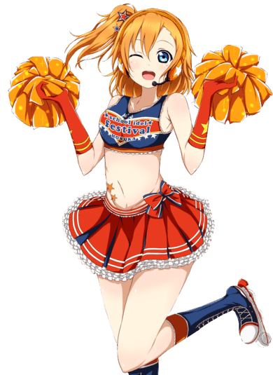 Anime Cheerleader - Lovelive Transparent (400x536), Png Download