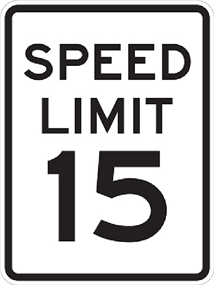 15 Mph Aluminum Traffic Speed Limit Sign, - Speed Limit Sign (600x600), Png Download