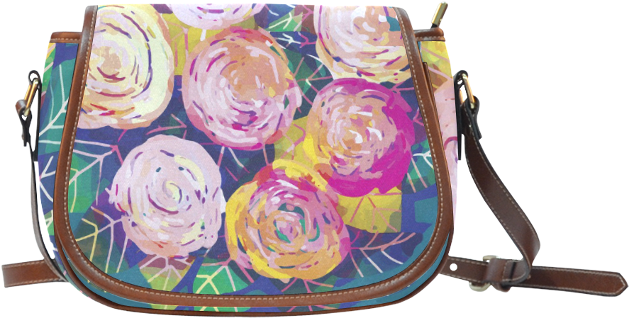 Yellow Watercolor Roses Floral Saddle Bag/small Full - Beauty And The Beast Waterproof Fabric Women's Saddle (1000x1000), Png Download