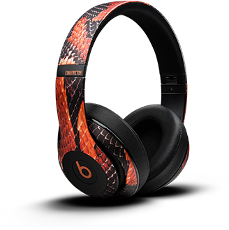 A Funky, Edgy Boa Constrictor Pattern Slithered Its - Headphones (400x350), Png Download
