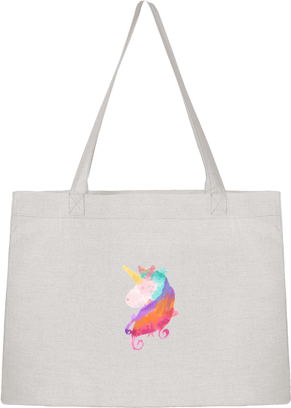 Shopping Tote Bag Stanley Stella Watercolor Unicorn - Bag (690x850), Png Download