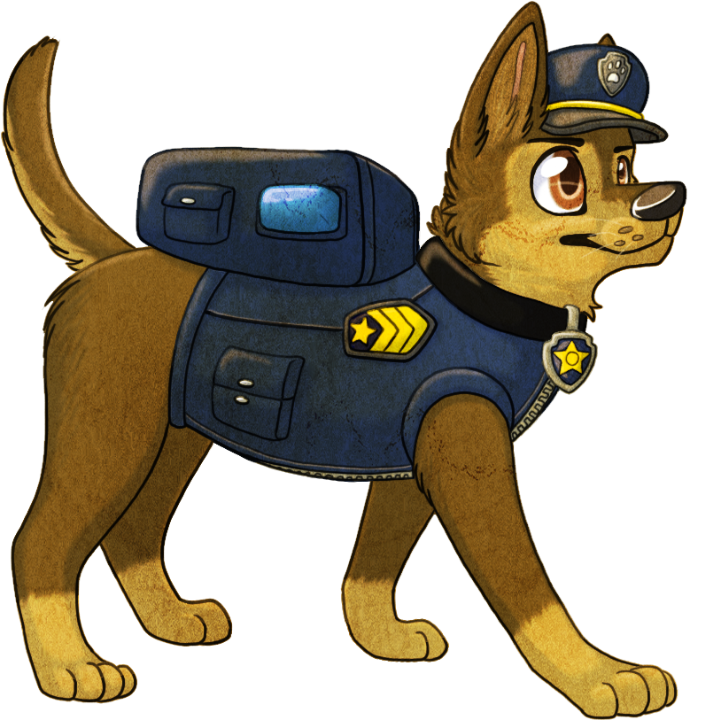 Chase Is On The Case - Paw Patrol Chase Art (1000x1000), Png Download