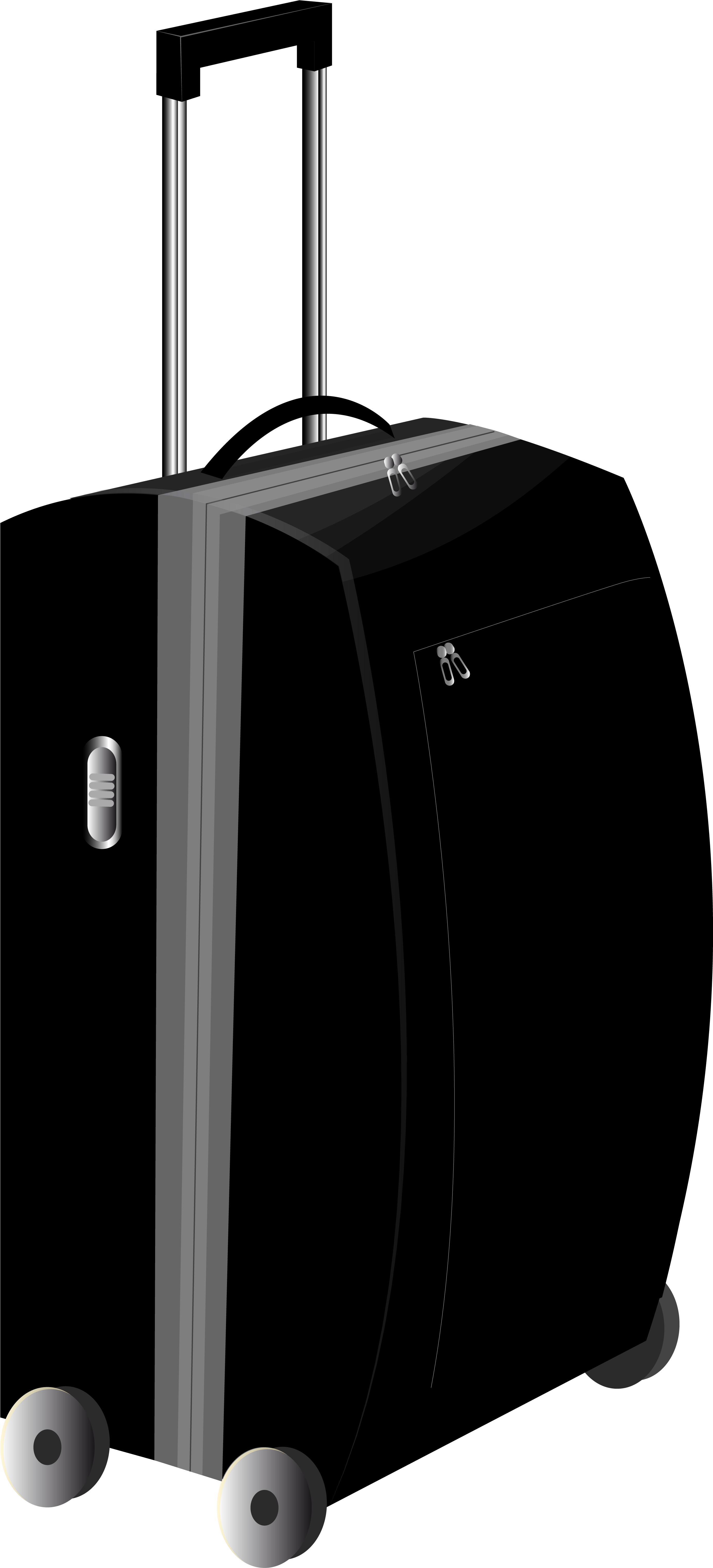 Black Trolley Travel Bag Png Clipart Image - Trolley Bag Png (3028x6229), Png Download