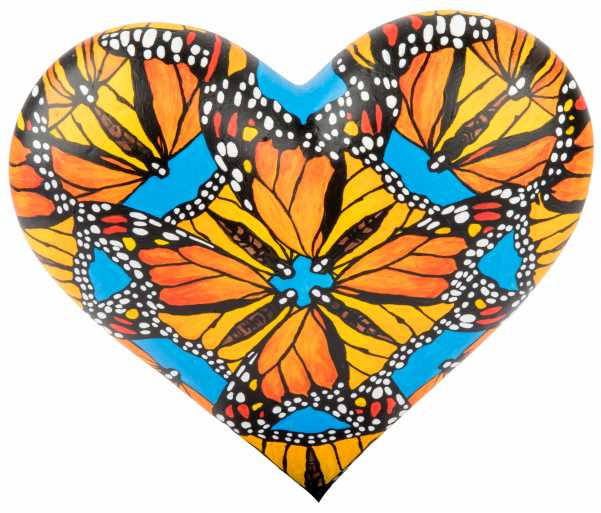 2018 Mini Heart By Entropy "monarch Heart" - Mini (600x600), Png Download