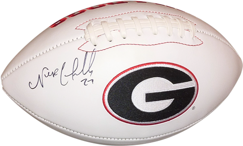 Nick Chubb Autographed Georgia Bulldogs Logo Football - American Football (500x500), Png Download