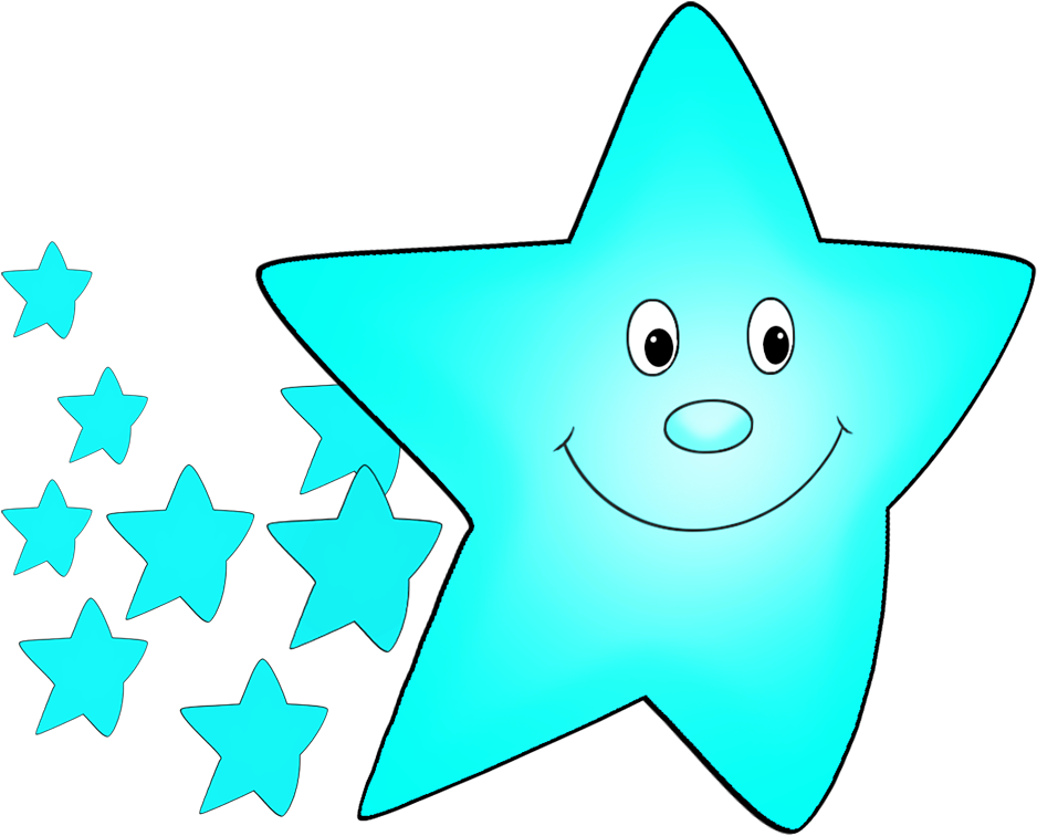 Orange Flying Star Drawing, Light Blue Star Flying - Cartoon Pink Star (1063x885), Png Download