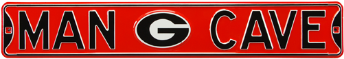 Georgia Bulldogs “man Cave” Authentic Street Sign - Wall Sign: Man Cave Georgia Bulldogs Steel Sign, 6x36in. (500x500), Png Download