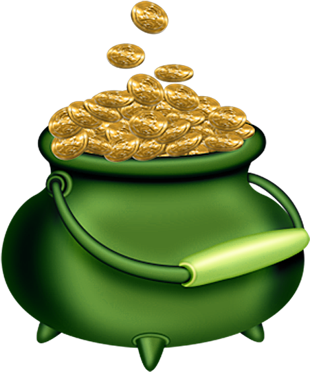 Clip Freeuse Library Green Pot Of Gold Png Irish Pinterest - Dinheiro Verde Png (524x587), Png Download