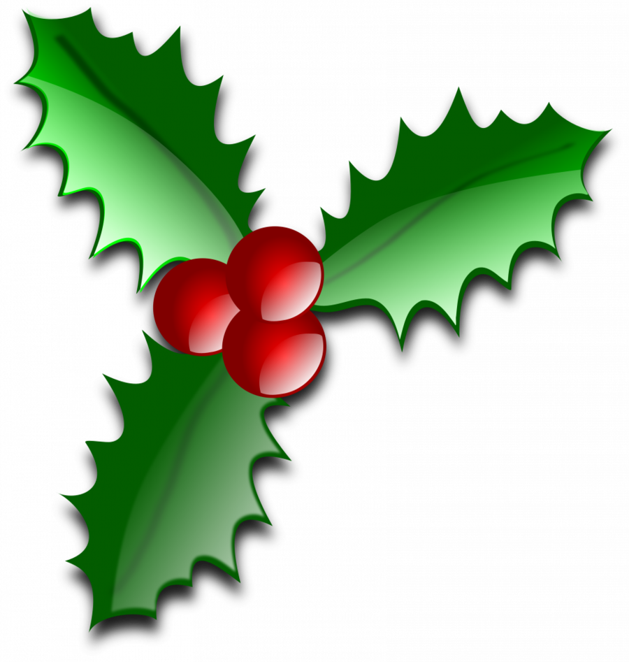 Holly Christmas Png Clipart Christmas Day Common Holly - Leaves Of Christmas Tree (900x947), Png Download