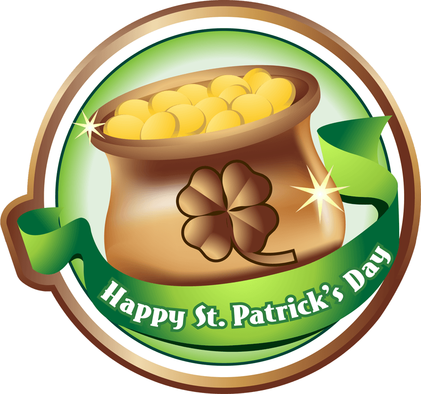 St Patrick Day Icons - Happy St Patrick's Day Pot Of Gold (847x792), Png Download