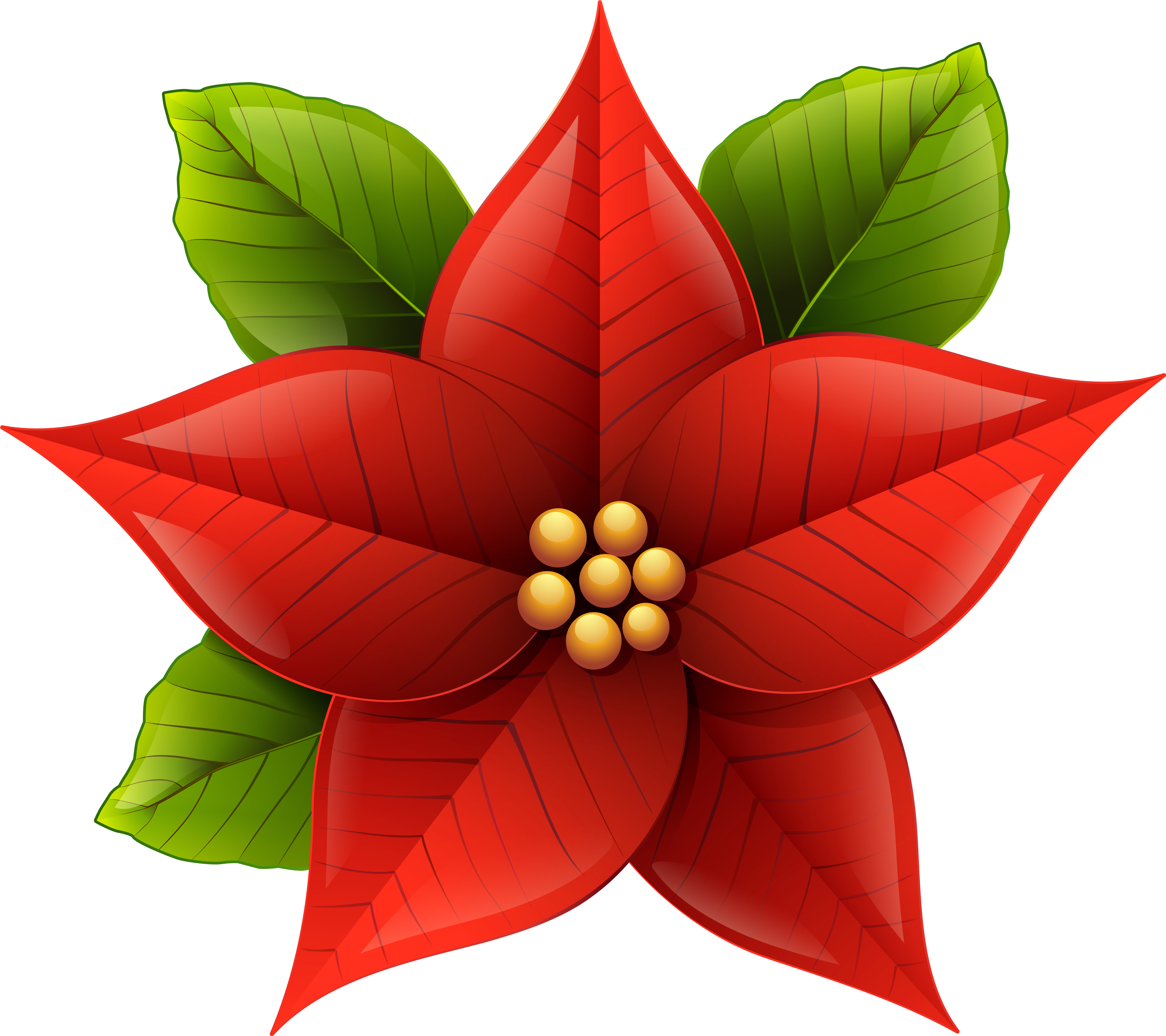 Poinsettia Clip Art Christmas (6414x5697), Png Download