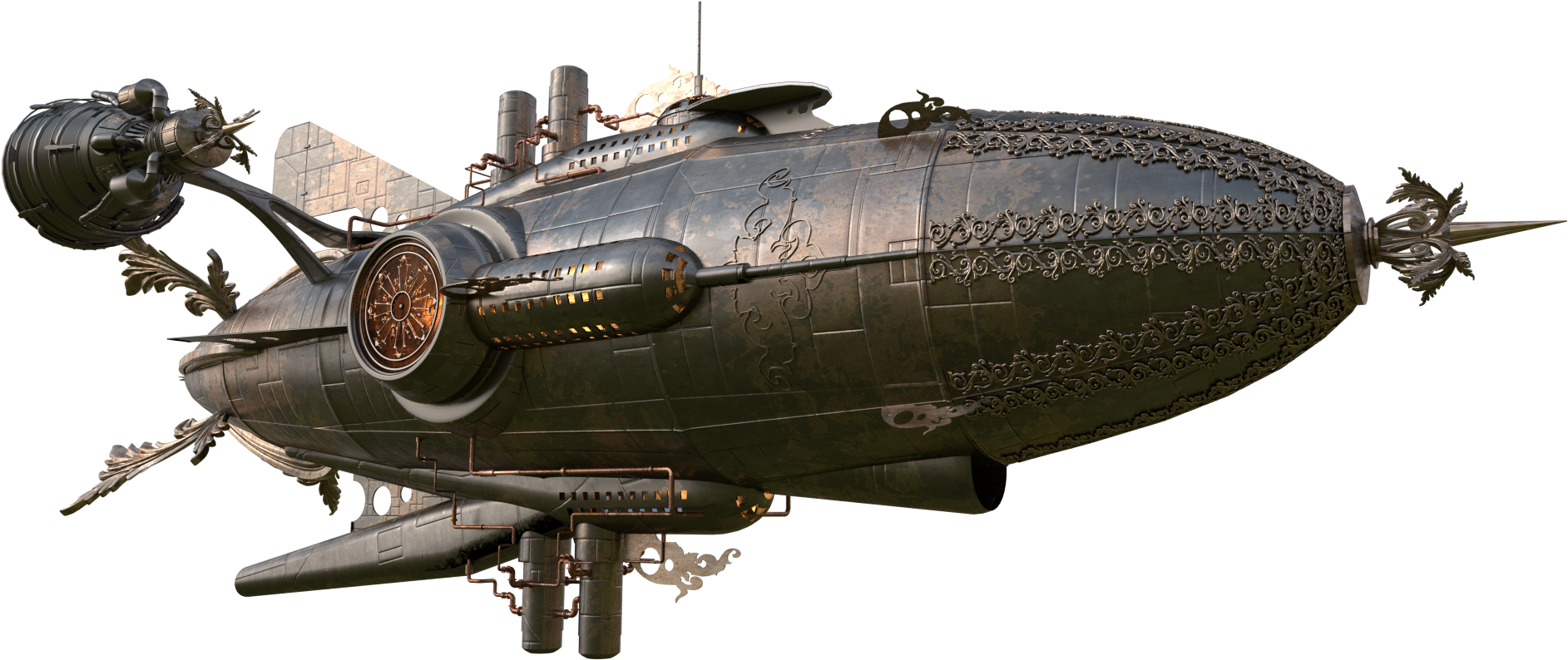 Airship Png Transparent - Steampunk Airship Png (1920x1080), Png Download