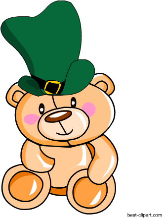 Teddy Bear Wearing Saint Patrick's Day Hat Free Clip - Bear (450x450), Png Download