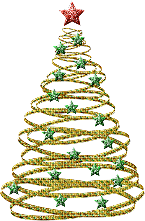 Transparent Gold With Green - Christmas Tree Clip Art Transparent Background (510x764), Png Download