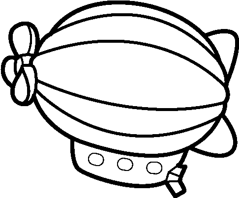Blimp Coloring Pages - Globo De Ovalo Para Colorear (600x470), Png Download